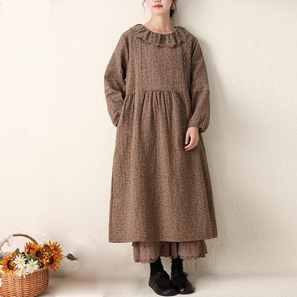 casual dresses mori girl vintage floral print cotton linen embroidery rufflescollar thickened long sleeve loose waisted hippie boho women dr, Black;gray
casual dresses mori girl vintage floral print cotton linen embroidery rufflescollar thickened long sleeve loose waisted hippie boho women dr, Black;gray