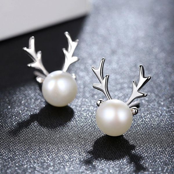 stud small elk silver pearl earrings elegant fashion korean-style simple ear animal antlers ornament, Golden;silver
stud small elk silver pearl earrings elegant fashion korean-style simple ear animal antlers ornament, Golden;silver