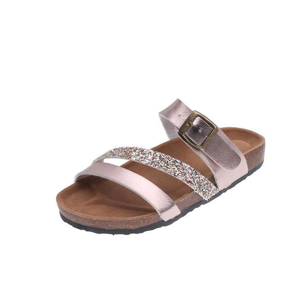 women's cork footbed sandal summer comfort slippers travel beach flat ladies shoes plus size 35-41, Black
women's cork footbed sandal summer comfort slippers travel beach flat ladies shoes plus size 35-41, Black