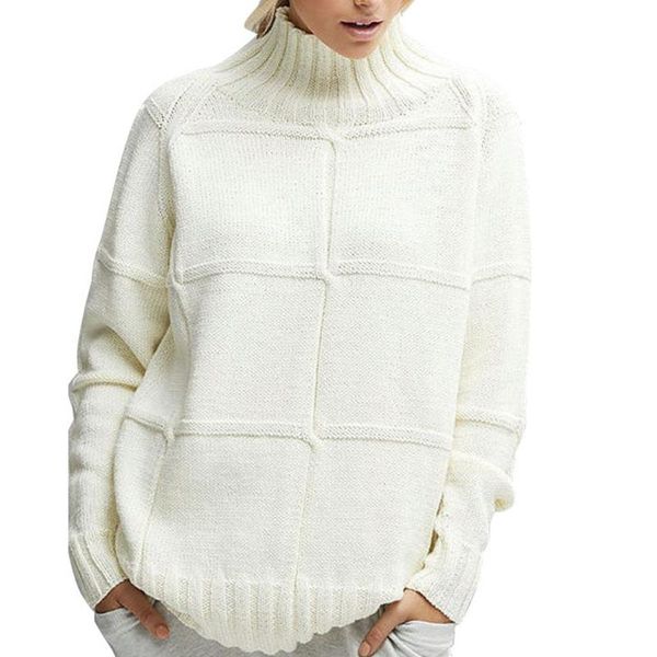women's sweaters oversized pullover casual women knitted sweater solid long sleeve scarf collar sueter mujer invierno 2021, White;black
women's sweaters oversized pullover casual women knitted sweater solid long sleeve scarf collar sueter mujer invierno 2021, White;black