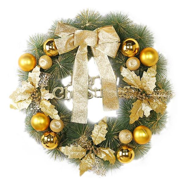 decorative flowers & wreaths 50cm christmas wreath door wall ornament garland decoration bowknot - home decor (golden)
decorative flowers & wreaths 50cm christmas wreath door wall ornament garland decoration bowknot - home decor (golden)