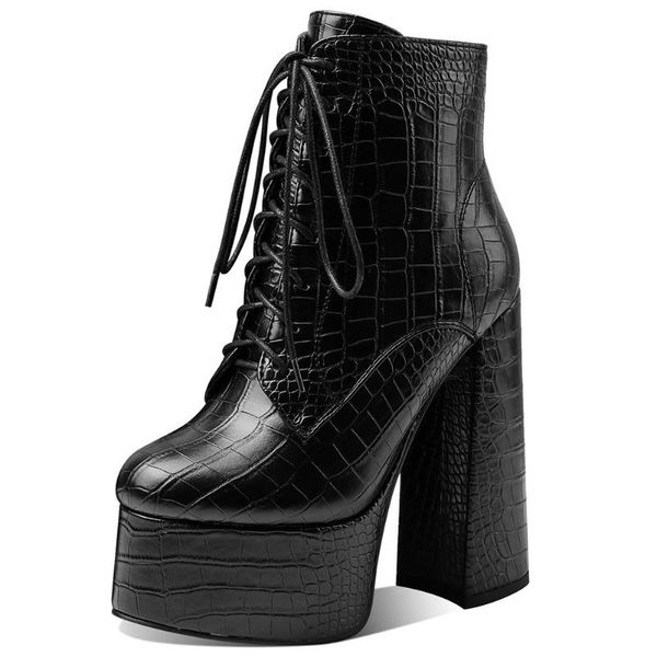 boots gigifox brand fashion gothic style extreme high block heels thick platform ankle woman shoes big size 43, Black
boots gigifox brand fashion gothic style extreme high block heels thick platform ankle woman shoes big size 43, Black