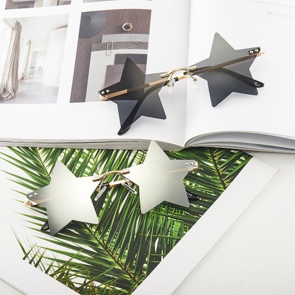 sunglasses five-pointed star rimless women 2021 fashion designer brand alloy frame shades sun glasses eyewear uv400, White;black
sunglasses five-pointed star rimless women 2021 fashion designer brand alloy frame shades sun glasses eyewear uv400, White;black