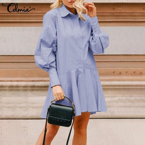 dresses celmia fashion solid color lapel shirt dress women 2021 casual puff sleeve short mini plus size buttons party sundress, Black;gray
dresses celmia fashion solid color lapel shirt dress women 2021 casual puff sleeve short mini plus size buttons party sundress, Black;gray