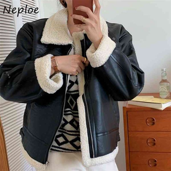 fashion all-match turn-down collar leather coat autumn winter korean chic zip warm jackets double pockets femme 210422, Black;brown
fashion all-match turn-down collar leather coat autumn winter korean chic zip warm jackets double pockets femme 210422, Black;brown
