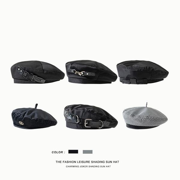 berets autumn winter hats for men women female luxury cotton beret hat painter cap outdoor travel pu leather caps, Blue;gray
berets autumn winter hats for men women female luxury cotton beret hat painter cap outdoor travel pu leather caps, Blue;gray
