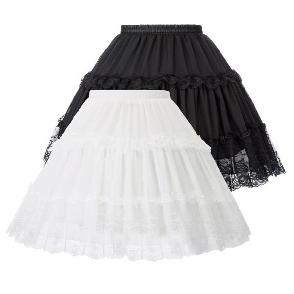 women's lolita skirts crinoline petticoat evening party underskirt vintage elastic waist 2-loop ruffles swing gothic skirt, Black
women's lolita skirts crinoline petticoat evening party underskirt vintage elastic waist 2-loop ruffles swing gothic skirt, Black