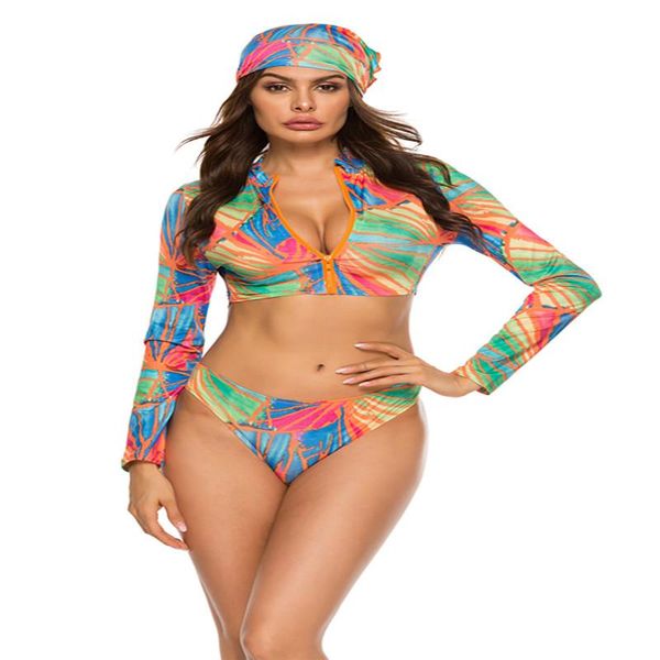 women's swimwear 2021 conservative printed bikini ladiy split muslim long-sleeved long sleeve women swimsuit ladies 3-piece sets, White;black
women's swimwear 2021 conservative printed bikini ladiy split muslim long-sleeved long sleeve women swimsuit ladies 3-piece sets, White;black