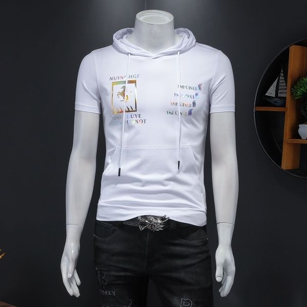 fashion t shirts 2021 summer casual hooded short sleeve men's double mercerized cotton laser reflective, White;black
fashion t shirts 2021 summer casual hooded short sleeve men's double mercerized cotton laser reflective, White;black