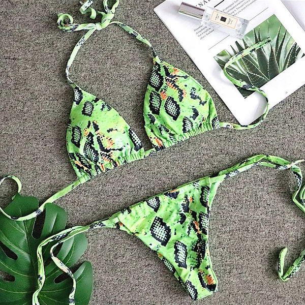 women's swimwear snake print pink bathing suit 2021 summer women beach wear bandage halterneck triangle push up bikini woman string swi, White;black
women's swimwear snake print pink bathing suit 2021 summer women beach wear bandage halterneck triangle push up bikini woman string swi, White;black
