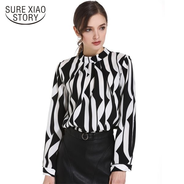 fashion black white striped women blouse shirt stand neck office s ans s long sleeve shirts 0941 60 210506
fashion black white striped women blouse shirt stand neck office s ans s long sleeve shirts 0941 60 210506