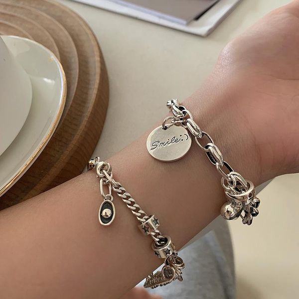seller vintage distressed love heart bracelet female unique design smile round retro simple jewelry gift bangle, Black
seller vintage distressed love heart bracelet female unique design smile round retro simple jewelry gift bangle, Black