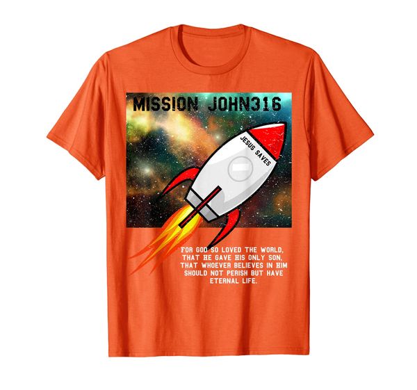 VBS Mission John 3:16 Memory Verse Distressed Space T-Shirt, Mainly pictures