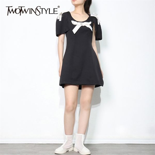 black patchwork bowknot dress for women o neck short sleeve high waist mini dresses females summer fashion 210520, Black;gray
black patchwork bowknot dress for women o neck short sleeve high waist mini dresses females summer fashion 210520, Black;gray