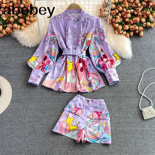women's tracksuits 2021 spring autumn korean stand collar lantern sleeve high waist lace up + wide leg print shorts 2-piece set, Gray
women's tracksuits 2021 spring autumn korean stand collar lantern sleeve high waist lace up + wide leg print shorts 2-piece set, Gray