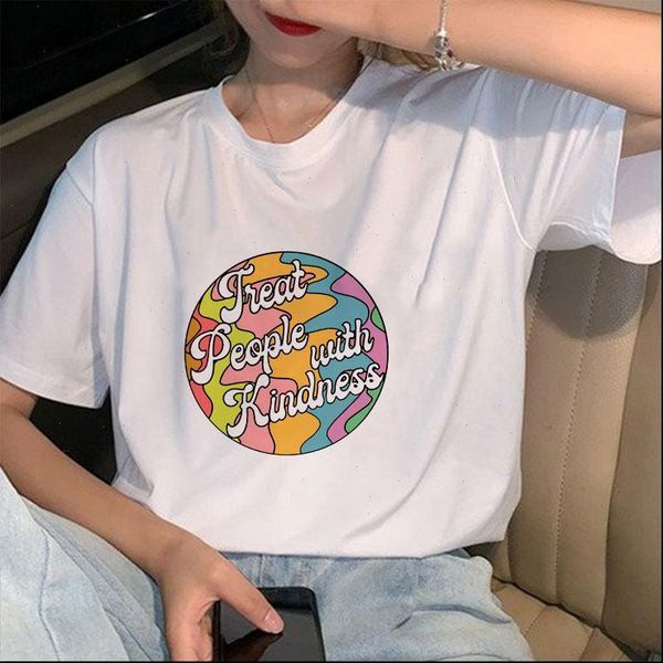 women t shirts harry styles korean shirt fashion short sleeve casual ladies treat people with kindness harajuku, White
women t shirts harry styles korean shirt fashion short sleeve casual ladies treat people with kindness harajuku, White