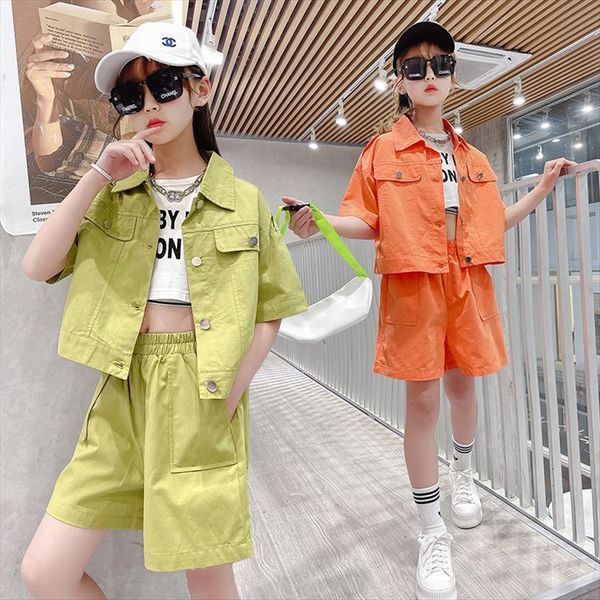 teen girls clothing set short sleeve cargo denim jacket shorts two pieces summer fashion cool school kids children outfits, White
teen girls clothing set short sleeve cargo denim jacket shorts two pieces summer fashion cool school kids children outfits, White