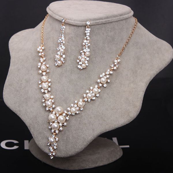 korean fashion star pearl rhine-stone necklace earring set female exaggerated bride accessories, Silver
korean fashion star pearl rhine-stone necklace earring set female exaggerated bride accessories, Silver
