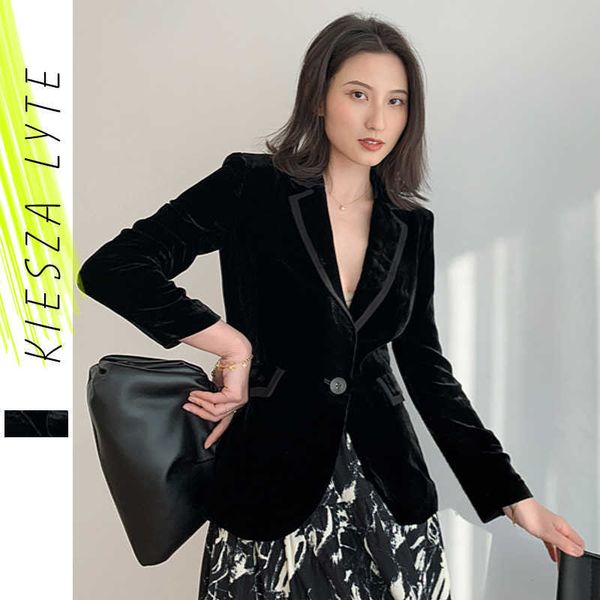spring french style suit jacket velvet double breasted slim office lady blazers women's outwear 210608, White;black
spring french style suit jacket velvet double breasted slim office lady blazers women's outwear 210608, White;black