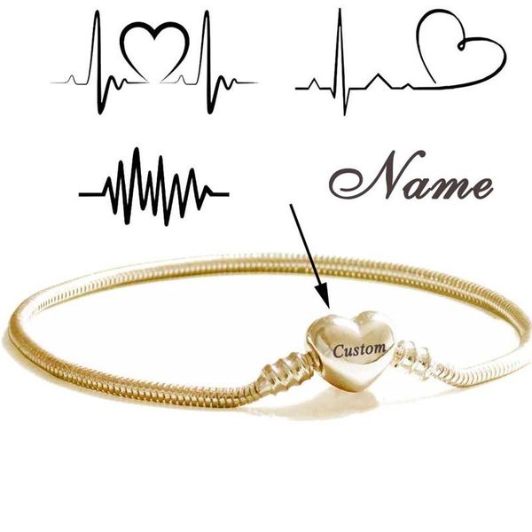 charm bracelets personalized custom heart shape bracelet dainty champagne gold fit original snake chain women party jewelry gift, Golden;silver
charm bracelets personalized custom heart shape bracelet dainty champagne gold fit original snake chain women party jewelry gift, Golden;silver