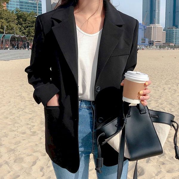 blazers womens autumn fashion basic outwear notched single breasted solid casual daily new korean style female office lady, Black
blazers womens autumn fashion basic outwear notched single breasted solid casual daily new korean style female office lady, Black