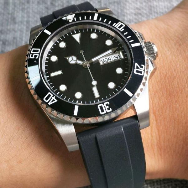 wristwatches 24 jewels nh36a selfwinding men watch series day date sub 40mm case slope unidirectional bezel insert rubber strap flat sapphir, Slivery;brown
wristwatches 24 jewels nh36a selfwinding men watch series day date sub 40mm case slope unidirectional bezel insert rubber strap flat sapphir, Slivery;brown