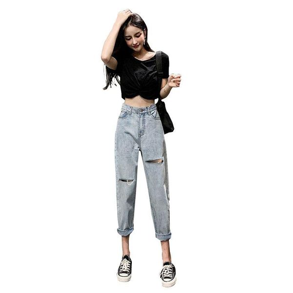 women's jeans boyfriend high waist for women mom ripped harem pants woman trousers korean streetwear summer 2021 female clothes, Blue
women's jeans boyfriend high waist for women mom ripped harem pants woman trousers korean streetwear summer 2021 female clothes, Blue
