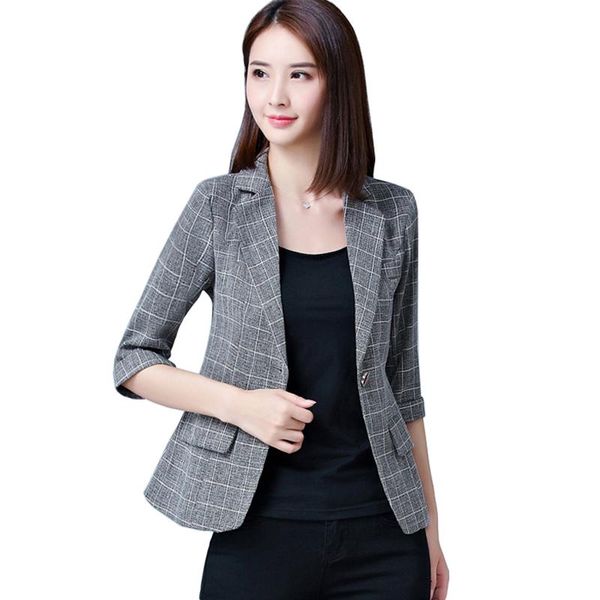 women's suits & blazers women vintage plaid blazer ladies jackets suit temperament office work plus size casual female outerwear short, White;black
women's suits & blazers women vintage plaid blazer ladies jackets suit temperament office work plus size casual female outerwear short, White;black