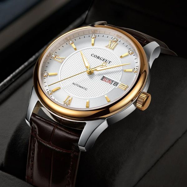 wristwatches 40 watch men fashion mechanical male clock leather calendar week automatic mens relogio masculino, Slivery;brown
wristwatches 40 watch men fashion mechanical male clock leather calendar week automatic mens relogio masculino, Slivery;brown