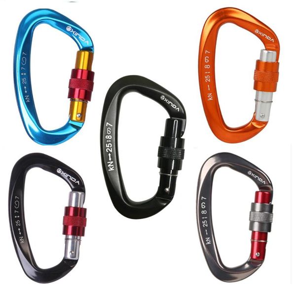 mountaineering caving rock climbing carabiner d shaped safety master screw lock buckle escalade equipement cords, slings and webbing
mountaineering caving rock climbing carabiner d shaped safety master screw lock buckle escalade equipement cords, slings and webbing
