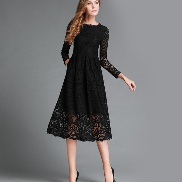 casual dresses women arrival 2021 spring lace long sleeve a line dress mid dinner for robe soiree vestido dd2179, Black;gray
casual dresses women arrival 2021 spring lace long sleeve a line dress mid dinner for robe soiree vestido dd2179, Black;gray