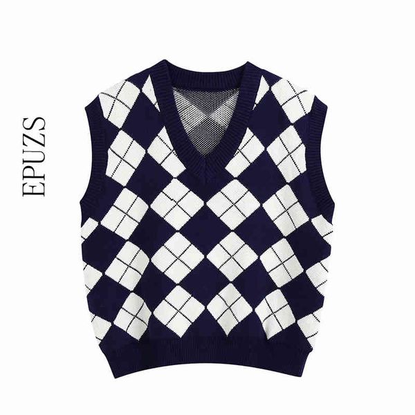 sweet sleeveless plaid knitted sweater women eurpean style fashion v-neck vest sweaters chic cute sweater 210430, White
sweet sleeveless plaid knitted sweater women eurpean style fashion v-neck vest sweaters chic cute sweater 210430, White
