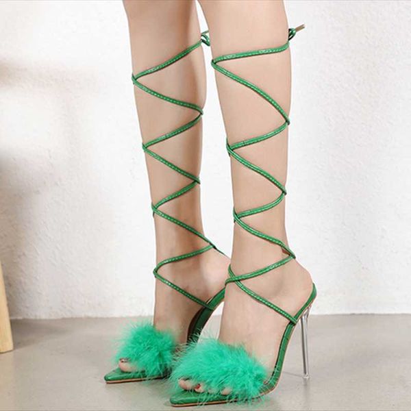 dress shoes cross strap fluffy fur heels summer women sandals open toe lace up crystal thin heel, Black
dress shoes cross strap fluffy fur heels summer women sandals open toe lace up crystal thin heel, Black
