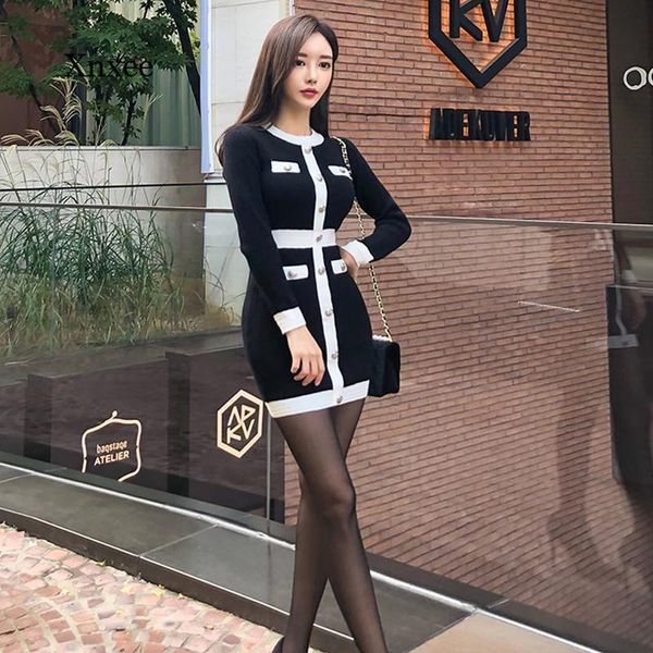 casual dresses 2021 autumn sweater dress women's large size round neck fashion elegant black long sleeve korean knitwear, Black;gray
casual dresses 2021 autumn sweater dress women's large size round neck fashion elegant black long sleeve korean knitwear, Black;gray