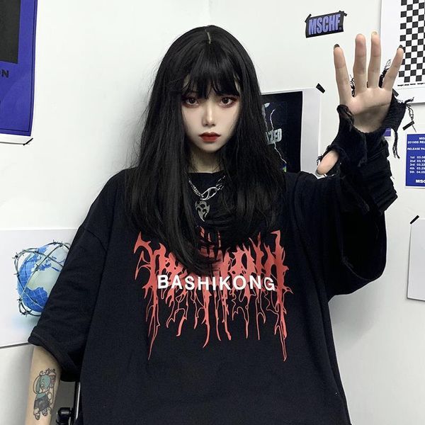 spring fashion dark gothic style tshirts women's streetwear harajuku punk loose vintage letter print three quarter t-shirt, White
spring fashion dark gothic style tshirts women's streetwear harajuku punk loose vintage letter print three quarter t-shirt, White