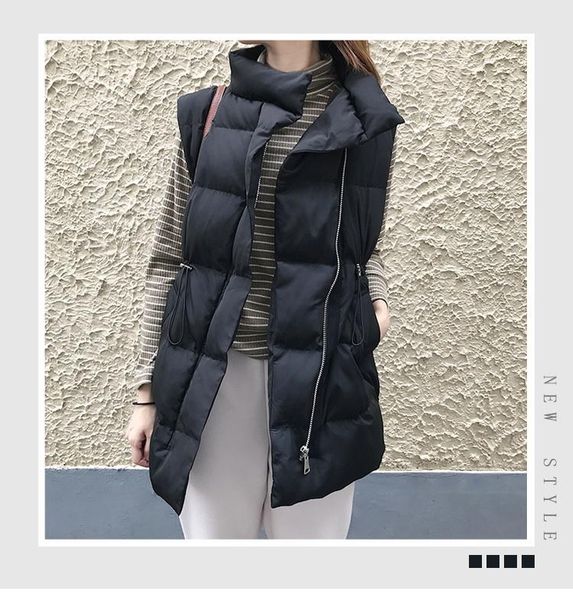women's vests 2021 autunmn and winter women long thick warm down cotton padded puffer sleeveless parkas for woman girl, Black;white
women's vests 2021 autunmn and winter women long thick warm down cotton padded puffer sleeveless parkas for woman girl, Black;white