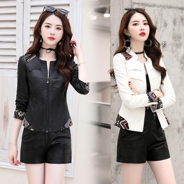 women's leather & faux motorcycle pu jacket women fashion coat plus size zipper outerwear 2021, Black
women's leather & faux motorcycle pu jacket women fashion coat plus size zipper outerwear 2021, Black