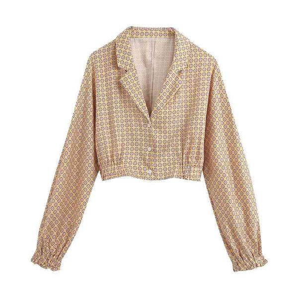 women chic fashion geometric print short blouses vintage elegant lapel collar long sleeve shirts 210520, White
women chic fashion geometric print short blouses vintage elegant lapel collar long sleeve shirts 210520, White