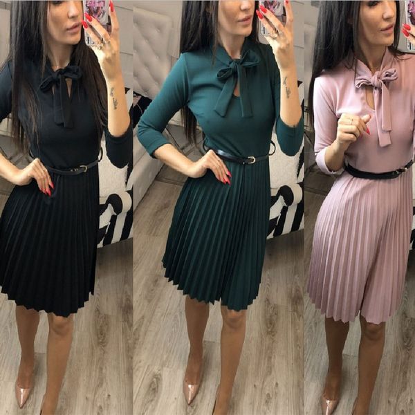 women's clothing dresses 2021 spring and autumn style, slim fitting, 7 / 3 sleeve medium length dress for women, Black;gray
women's clothing dresses 2021 spring and autumn style, slim fitting, 7 / 3 sleeve medium length dress for women, Black;gray