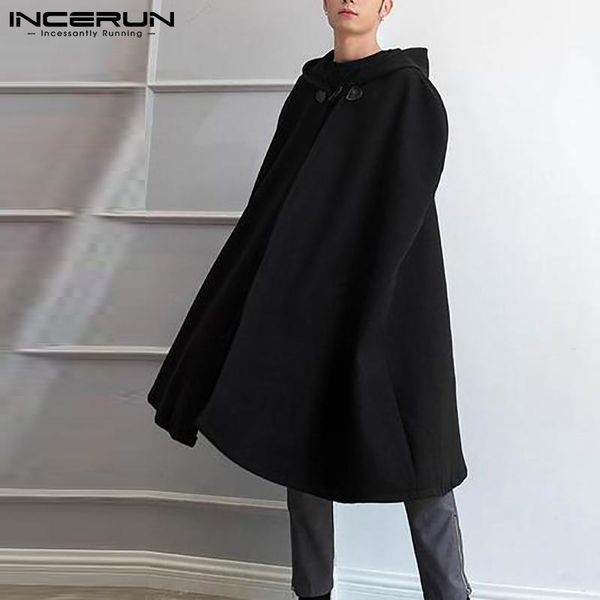 men's trench coats incerun 2021 autumn men cloak hooded solid color loose cape one button long streetwear fashion casual thin ponchos, Tan;black
men's trench coats incerun 2021 autumn men cloak hooded solid color loose cape one button long streetwear fashion casual thin ponchos, Tan;black
