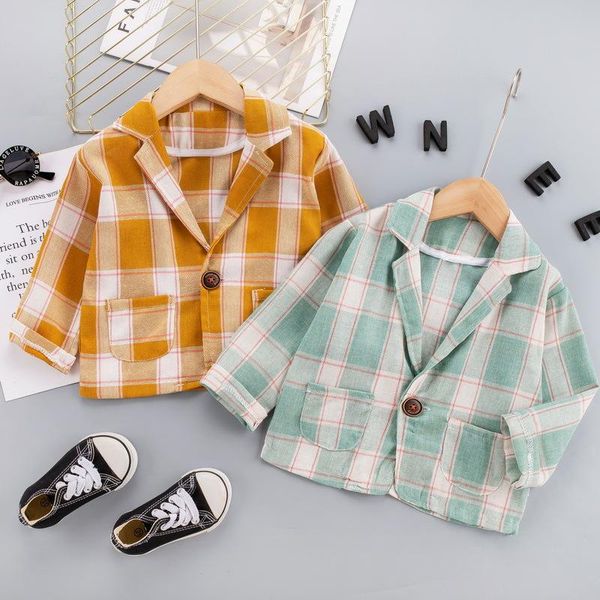 jackets autumn spring children's clothing baby boys girls plaid small fresh coat kids infant single button toddler fashion suit, Blue;gray
jackets autumn spring children's clothing baby boys girls plaid small fresh coat kids infant single button toddler fashion suit, Blue;gray