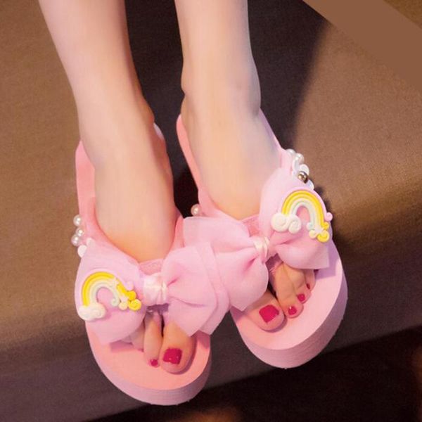 slippers bowknot heeled flip flops ladies summer high heels wedge platform non-slip shoes sweet women beach zy820 3u7h, Black
slippers bowknot heeled flip flops ladies summer high heels wedge platform non-slip shoes sweet women beach zy820 3u7h, Black