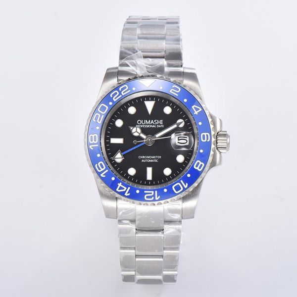 wristwatches oumashi automatic mechanical men's watch gmt sapphire glass blue bezel luminous waterproof date stainless steel, Slivery;brown
wristwatches oumashi automatic mechanical men's watch gmt sapphire glass blue bezel luminous waterproof date stainless steel, Slivery;brown