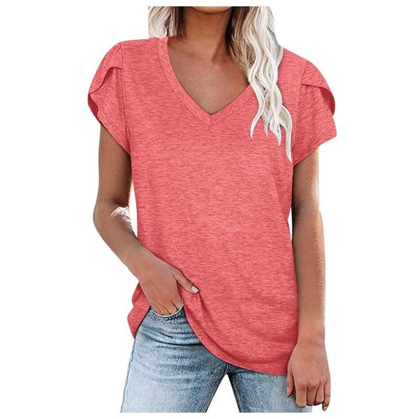 women's t-shirt summer solid color t shirt v neck casual loose fashion short sleeved plus size clothing blusa de frio feminina r5, White
women's t-shirt summer solid color t shirt v neck casual loose fashion short sleeved plus size clothing blusa de frio feminina r5, White