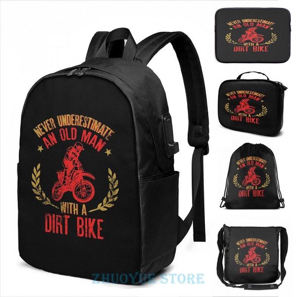 backpack never underestimate an old man with a dirt bike gift for grandpas usb charge men school bags travel lapbag
backpack never underestimate an old man with a dirt bike gift for grandpas usb charge men school bags travel lapbag