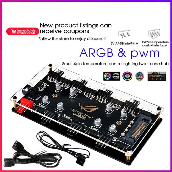 dimming + pwm temperature control speed two-in-one fan hub 12v4 pin/5v3 pin small 4pin controller fans & coolings
dimming + pwm temperature control speed two-in-one fan hub 12v4 pin/5v3 pin small 4pin controller fans & coolings