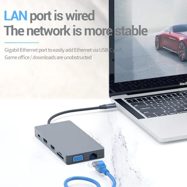 hubs 12 in 1 portable usb type c hub data port office with ethernet travel plug and play for lap 4k vga home docking station
hubs 12 in 1 portable usb type c hub data port office with ethernet travel plug and play for lap 4k vga home docking station