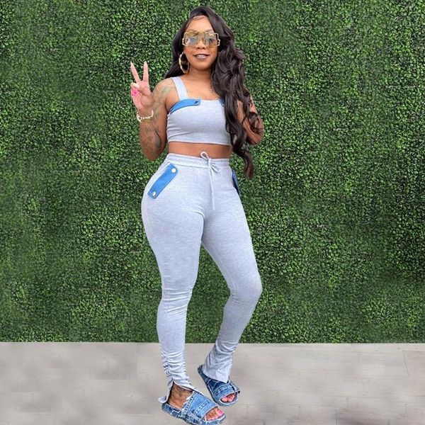 sleeveless patchwork tank crop stacked split sweatpant 2 piece set sweatsuit women summer casual outfit tracksuit women's two pants, White
sleeveless patchwork tank crop stacked split sweatpant 2 piece set sweatsuit women summer casual outfit tracksuit women's two pants, White
