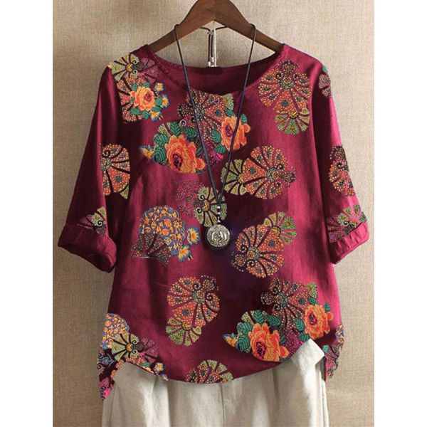 women's blouses & shirts feitong vintage plus size blouse women summer cotton linen short sleeve printed o-neck ladies shirt blusa str, White
women's blouses & shirts feitong vintage plus size blouse women summer cotton linen short sleeve printed o-neck ladies shirt blusa str, White