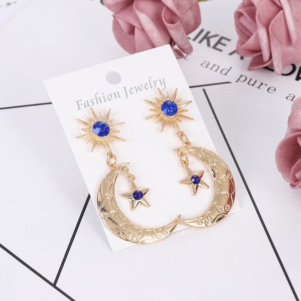 moonstone gem bohemian sun moon star shiny rhinestone earrings asymmetry novel jewelry for women brincos grandes dropship stud, Golden;silver
moonstone gem bohemian sun moon star shiny rhinestone earrings asymmetry novel jewelry for women brincos grandes dropship stud, Golden;silver